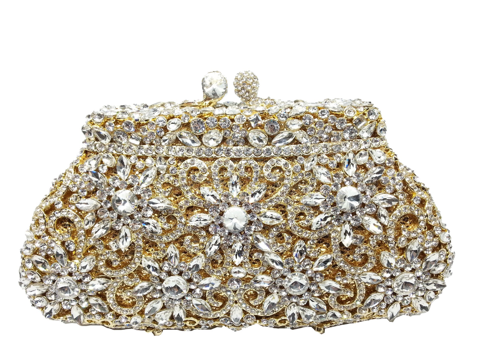 Shell-shaped Metal Diamond-studded Rhinestone Dinner Bag