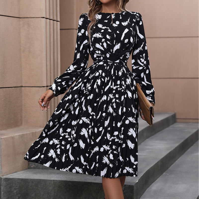 Fashion Women's Wear European And American Twist Print Dress