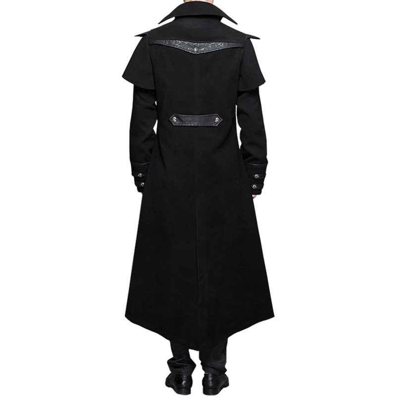 A man wearing a Manufacturer Straight For Gothic Lords Medieval Punk coat, branded as Maramalive™.