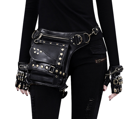 A woman is holding a Maramalive™ Steampunk Industry One Shoulder Messenger Bag For Adventurers.