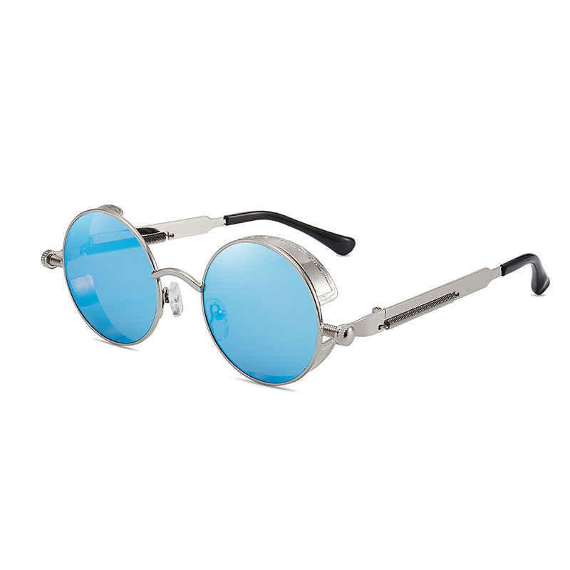A pair of Maramalive™ Classic Gothic Steampunk Sunglasses Polarized Men Women sitting on top of a case.