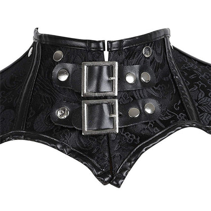 A women's Steampunk Gothic Dark Knight Halloween Shapewear corset from Maramalive™ with a floral pattern.