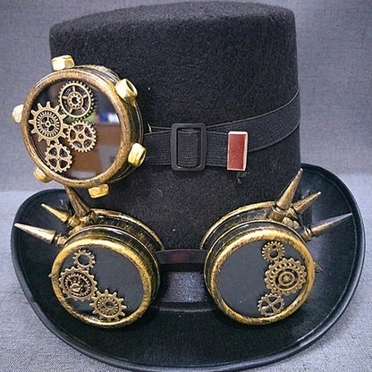 Maramalive™ Steampunk Gentlemen's Hat with Vintage Lolita Goggles.