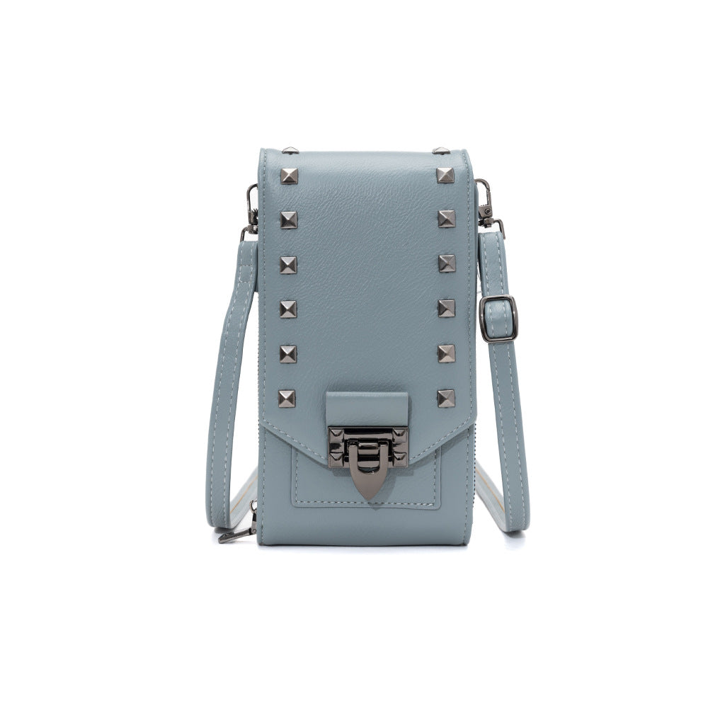 Rivet Design Shoulder Bags Mobile Phone Handbag Solid Color Crossbody Bags Women