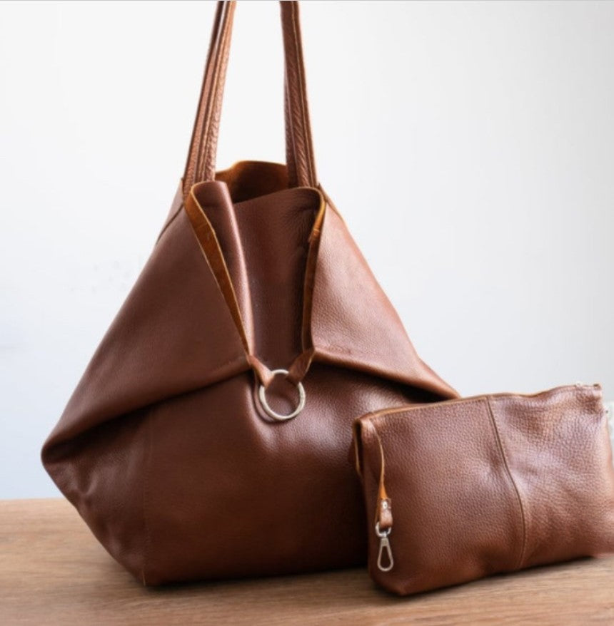 Soft Leather Large Capacity Single Shoulder Handbag