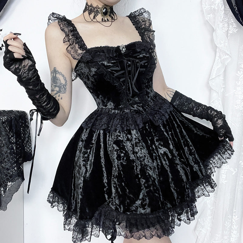 Dark Gothic Style Off-shoulder Dress