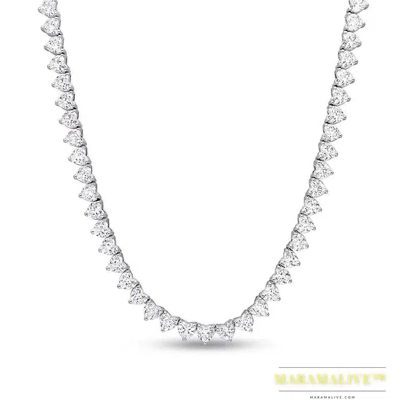 72 Carat Heart Cut Full Moissanite Diamond Necklace with Gra Certificate 925 Sterling Silver Tennis Necklaces for Women Choker