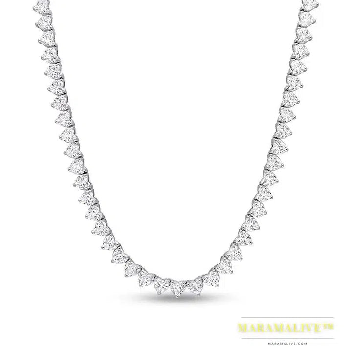 72 Carat Heart Cut Full Moissanite Diamond Necklace with Gra Certificate 925 Sterling Silver Tennis Necklaces for Women Choker