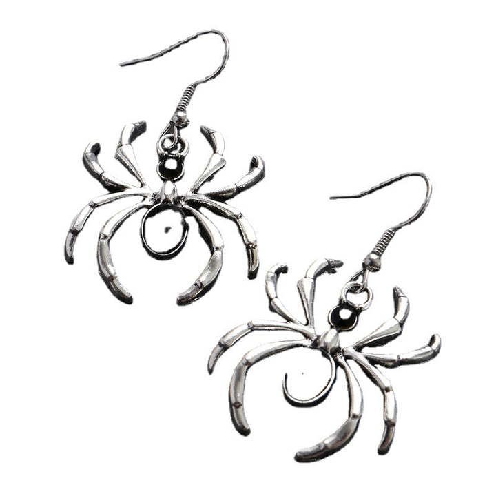 A pair of Alluring Arachnids: Dark Art Gothic Beautiful Style Black Spider Earrings Design Sense Punk by Maramalive™, perfect for arachnid enthusiasts.