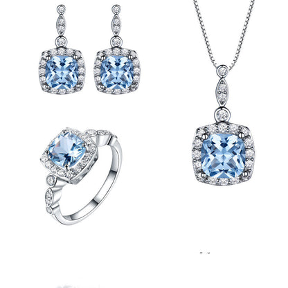 An Elegant Blue Topaz Jewelry Set by Maramalive™.