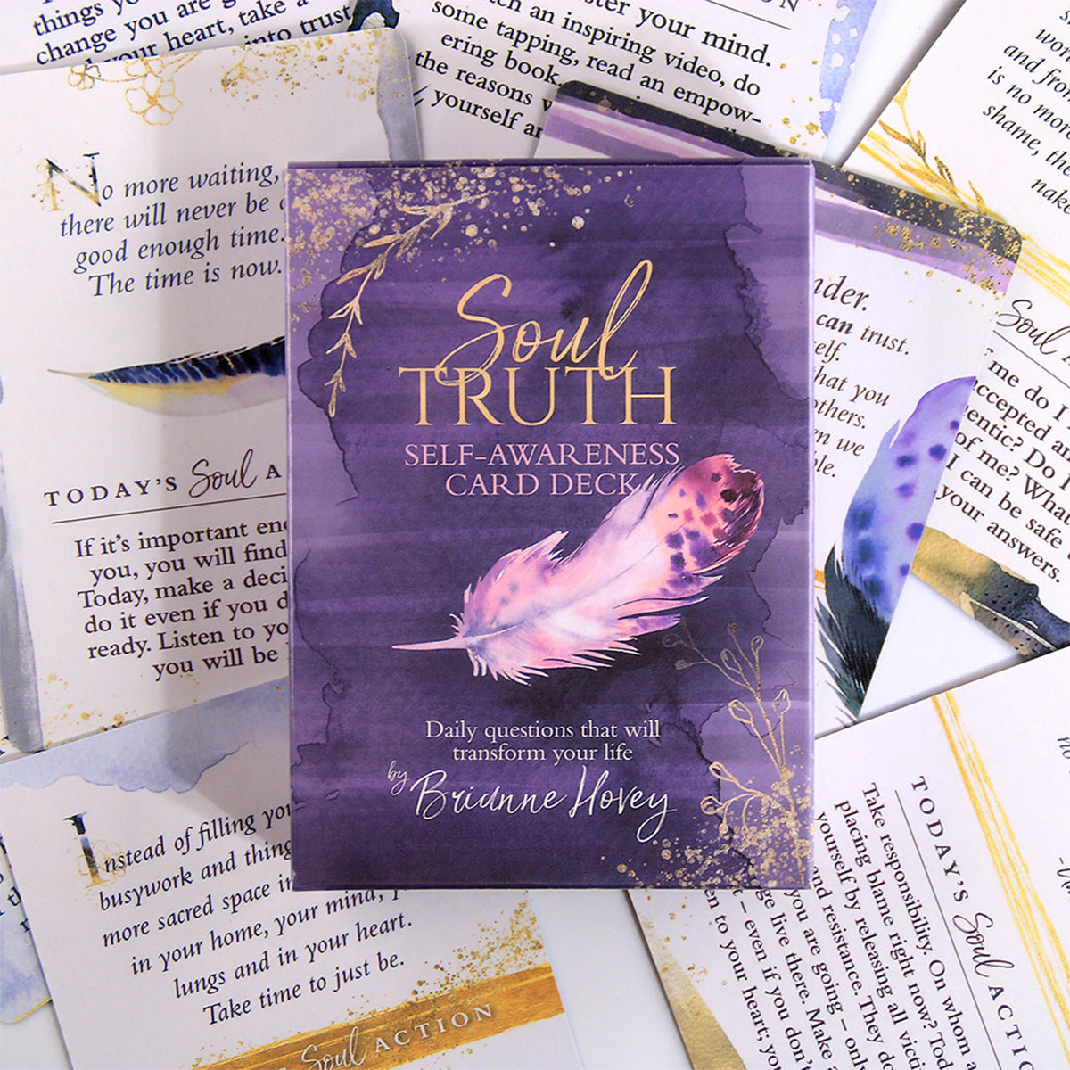 Maramalive™ Soul Truth Oracle Card Truth Tarot - a collection of cards with feathers on them.