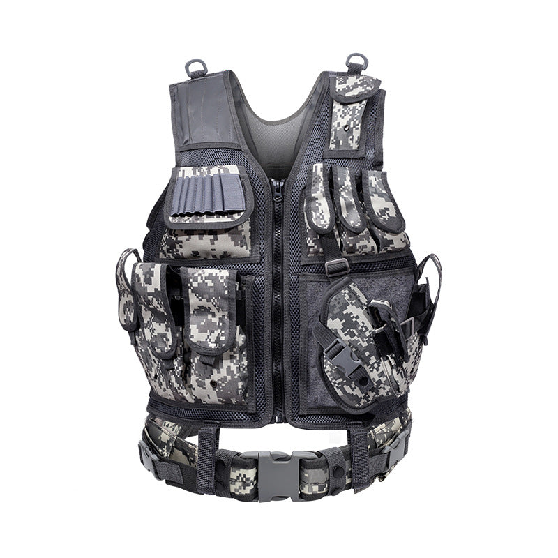 Equipped with tactical vest and vest