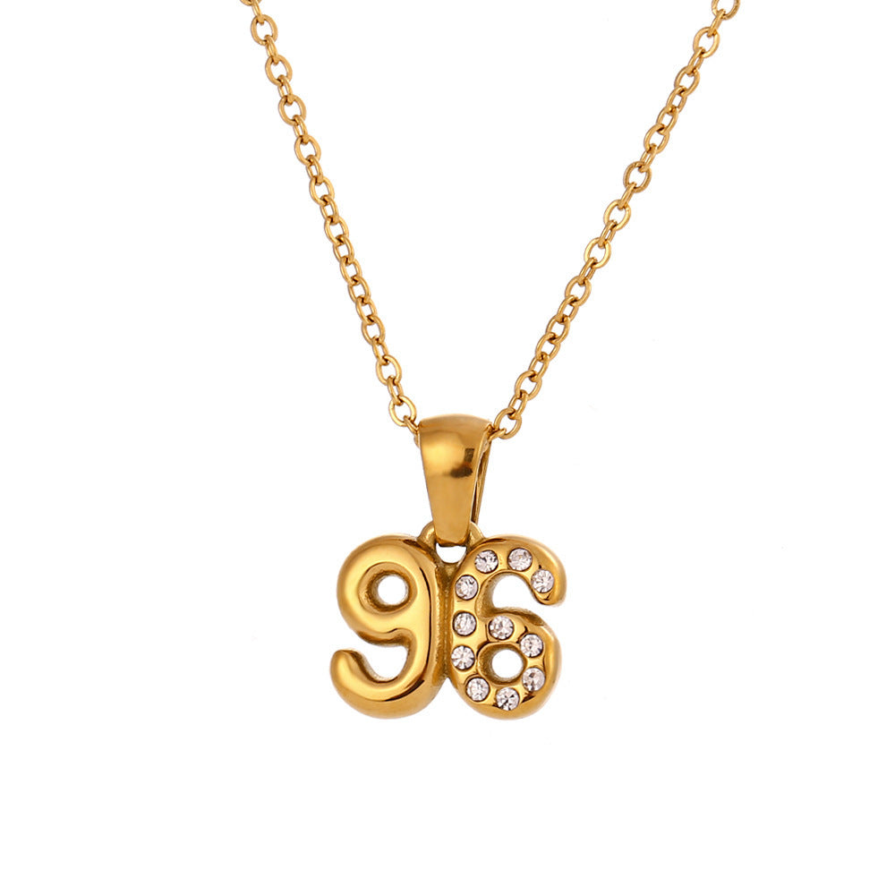 A group of Fashionable Minimalist Pendant necklaces with numbers on them by Maramalive™.
