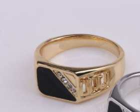 Drop oil ring European and American classic square fashion men's ring