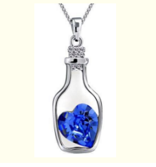 Maramalive™ Crystal Peach Heart Bottle Necklace.