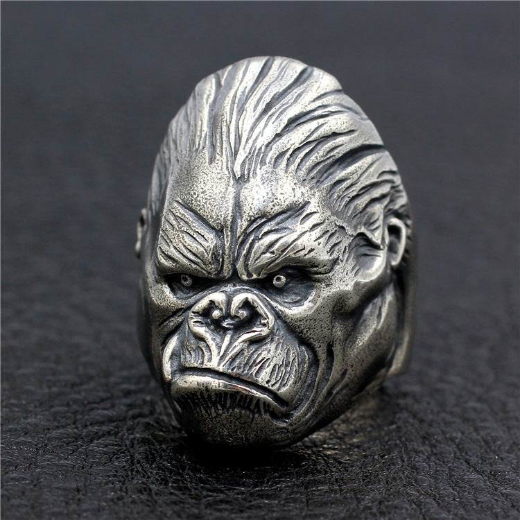 King Kong Ring 925 Sterling Silver Handmade Punk Retro Gorilla