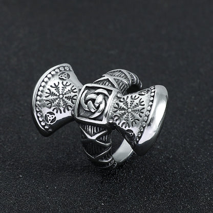 Snowflake Rune Titanium Steel Ring Punk Retro Style Accessories