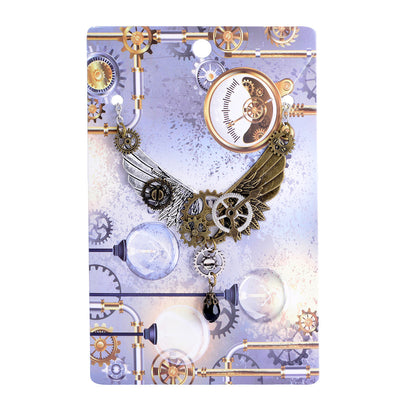 A Fashion Retro Steampunk Gear Wing Pendant Necklace by Maramalive™.