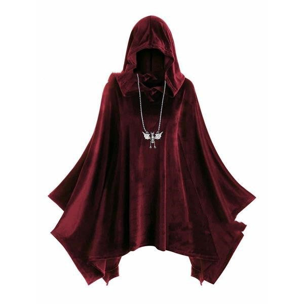 A group of Maramalive™ Witch Hat Cape Horns Renaissance Gothic hooded cloaks in different colors.