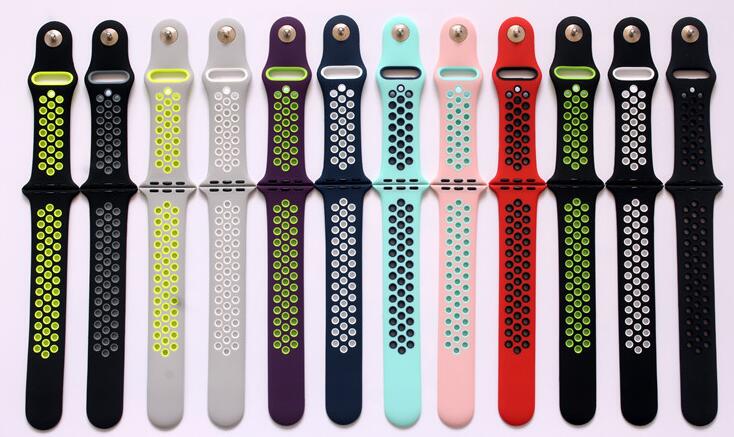 A row of different colored Maramalive™ SportsWatch Straps.