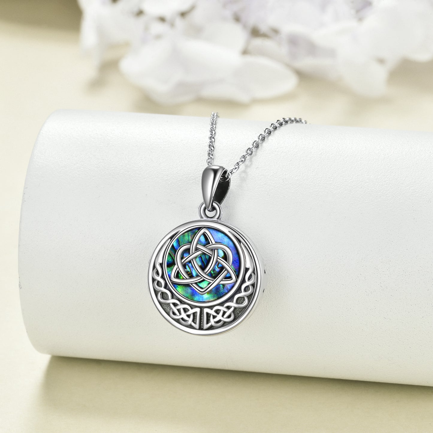 925 Silver Celtic Knot Photo Locket Necklace for Women