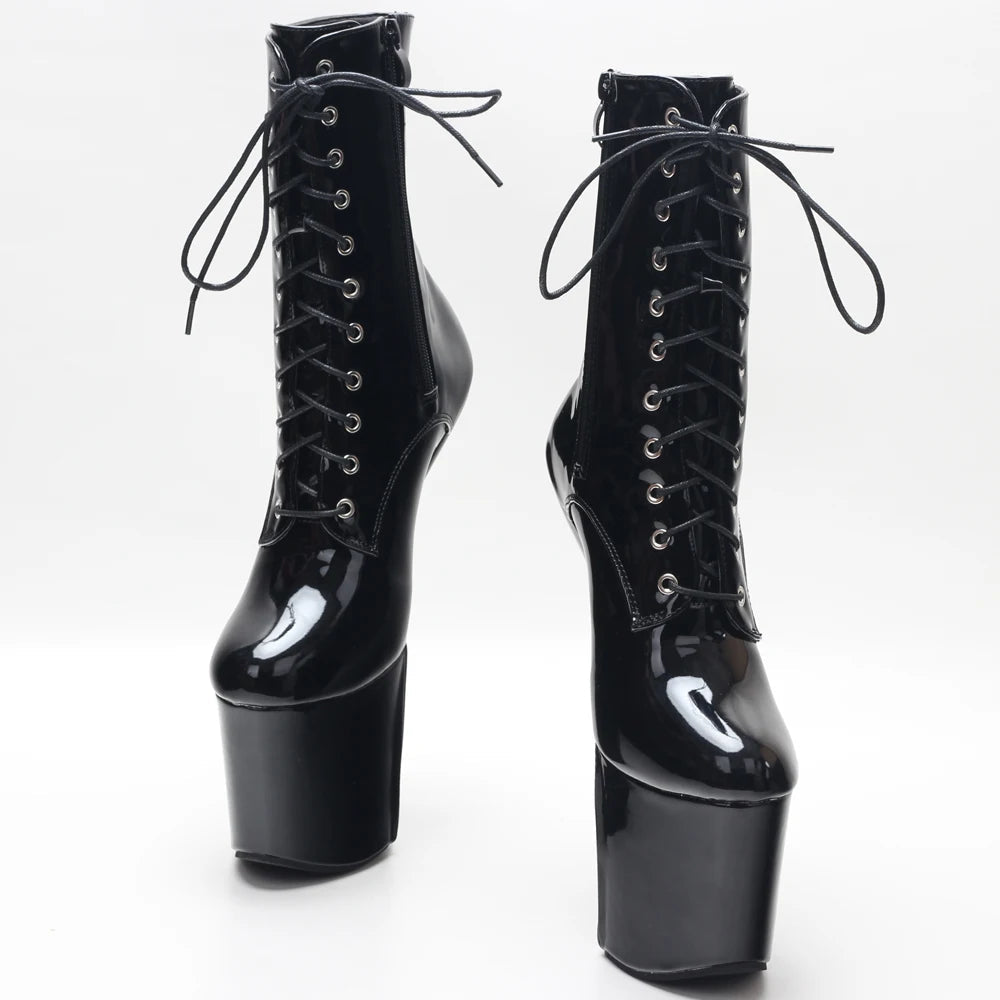 8-Inch High Heelless Pole Dance Platform Boots - Sizzling Exotic Design - Sizes 36-46 In Stock - Planet-friendly - Fast Shipping