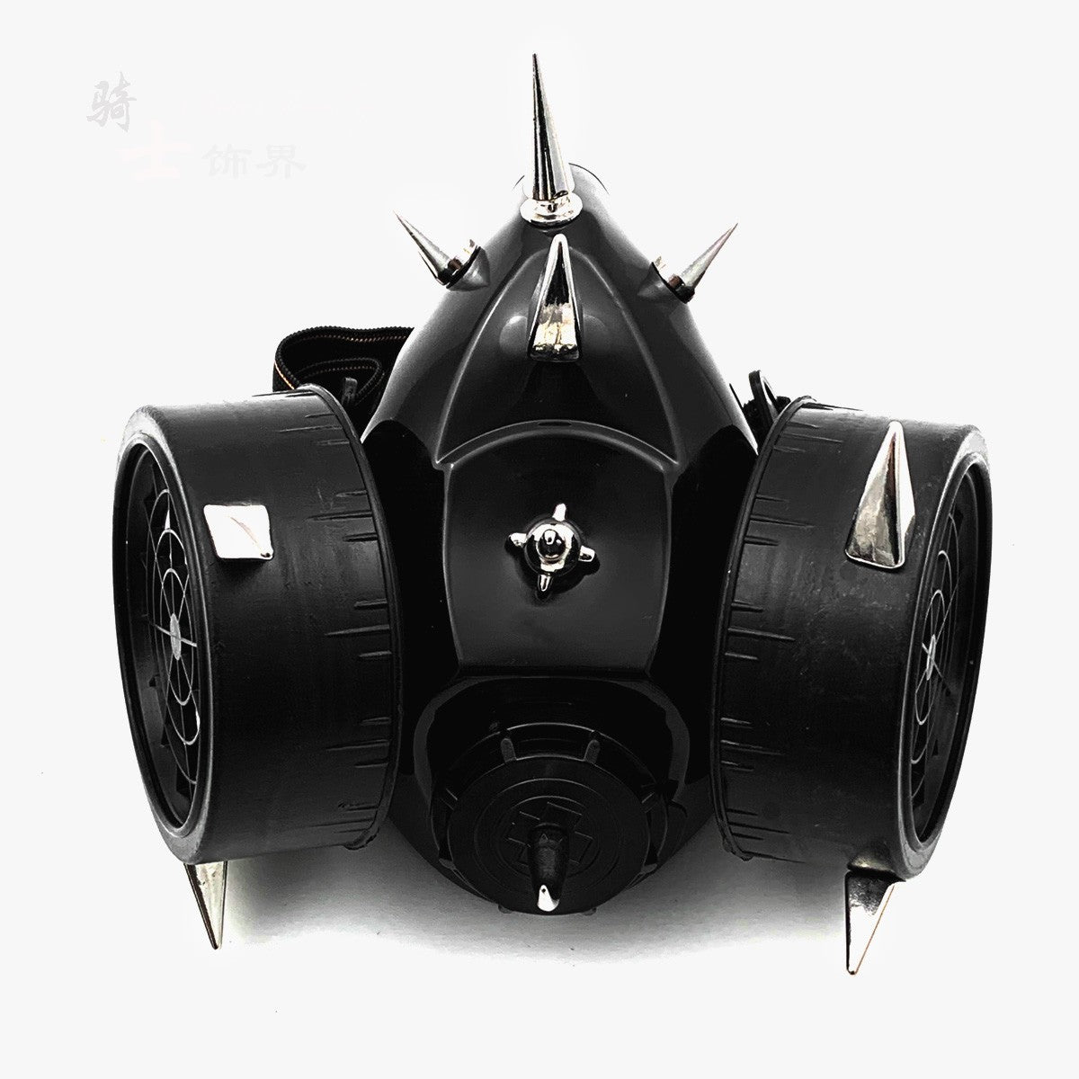 A black Steampunk cosplay mask with spikes on it. (Brand: Maramalive™)