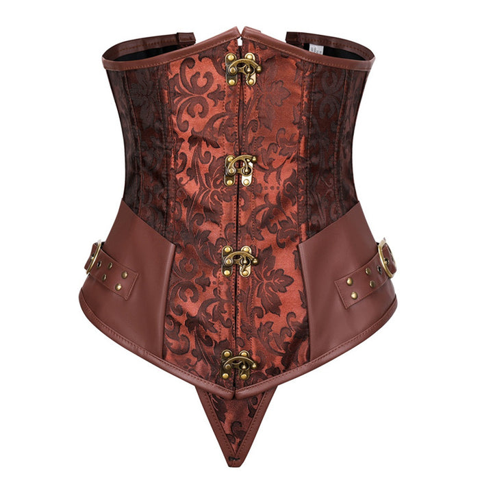 A Maramalive™ Gothic woman wearing a Gothic Retro Women's Corset | Steampunk Bustier with Metal and buckled clasps with the words be you.