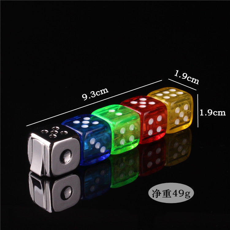 A person holding a Personalized Creative Inflatable Flashing Light Dice Can Rotate Long Flame Gas Lighter At Will with a bottle of Maramalive™ liquor.