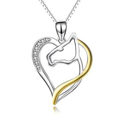 A Hollow Diamond Horse Head Necklace with the brand name Maramalive™.