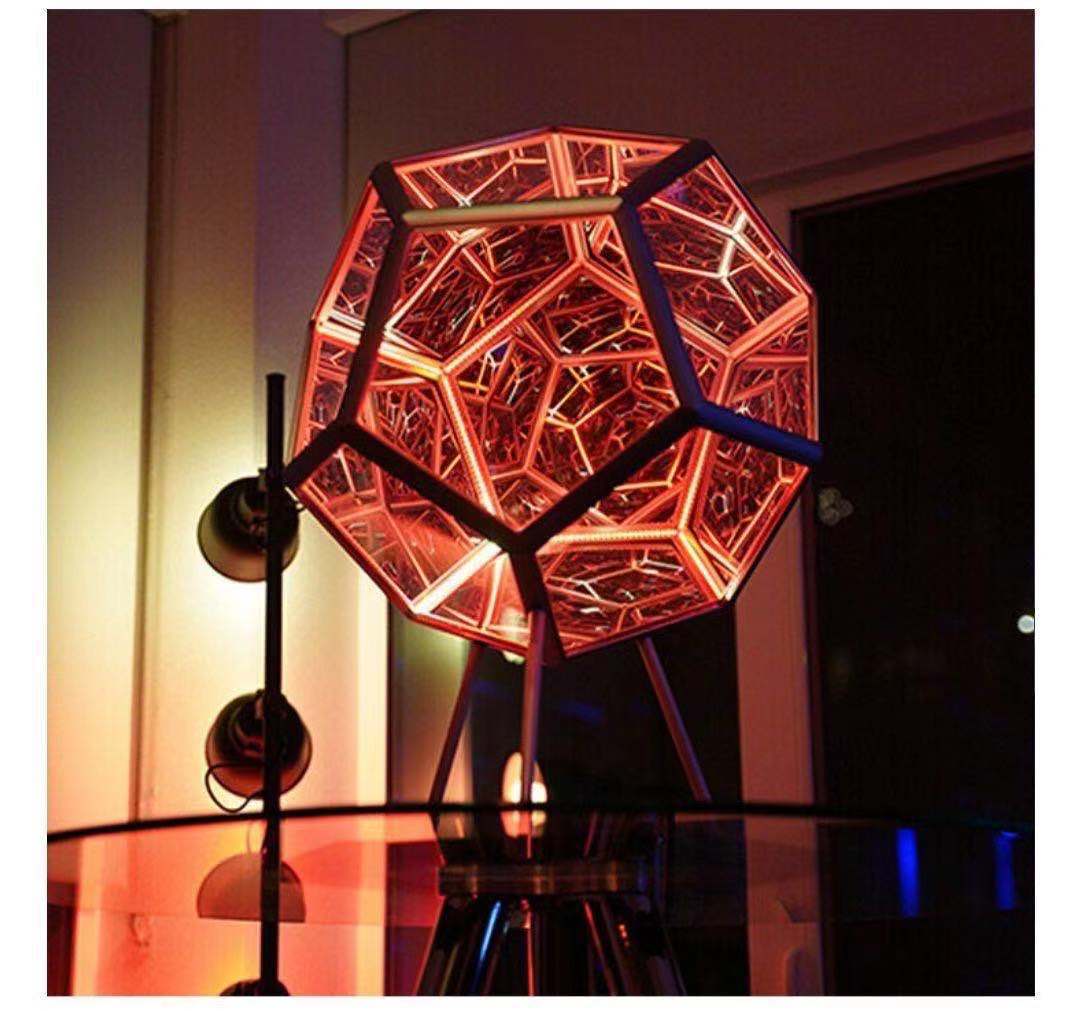 A series of pictures of a Maramalive™ Colorful Dodecahedron Art Lamp - Durable Housewarming Gift & Novelty Decoration.