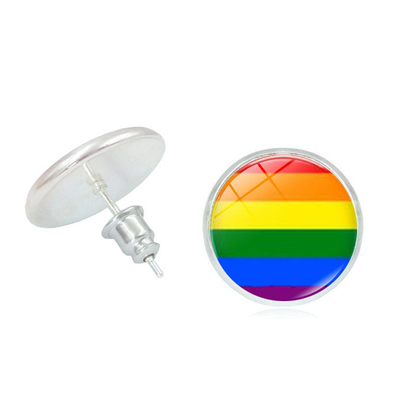 Maramalive™'s Rainbow Color Time Stone stud earrings are the perfect LGBT pride symbol accessory.