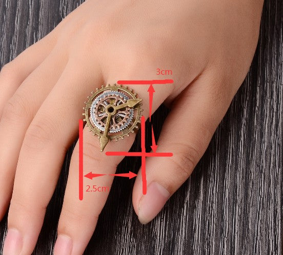 Maramalive™ Vintage Design Clock Hand Gears Steampunk Ring.