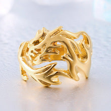 A Dragon Silver Ring by Maramalive™ with a dragon on it.