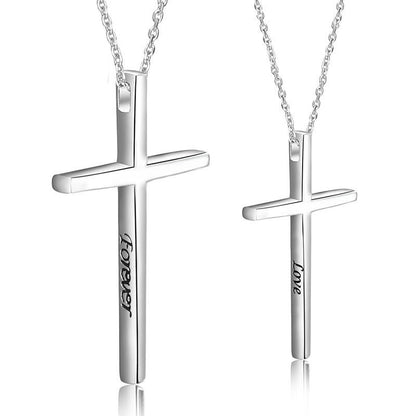 Two Beautiful 925 Sterling Silver Glossy Cross Pendants from Maramalive™ with names on them.