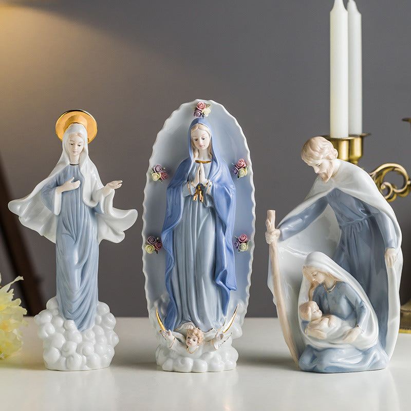 Christian Catholic Icon Relic Virgin Jesus Mary Church Family Statue Ceramic Ceremony Ornament Decoration