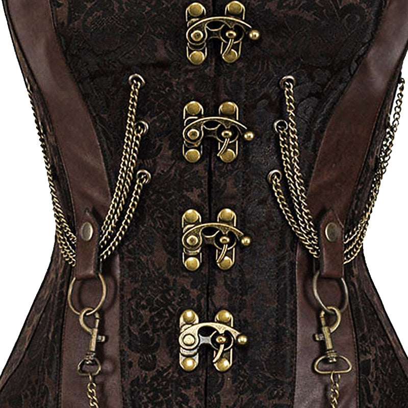 A Maramalive™ Steampunk Chain Shapewear Vest - Retro Gothic Corset