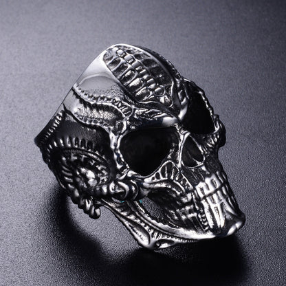 Skull punk ring hip-hop male ring