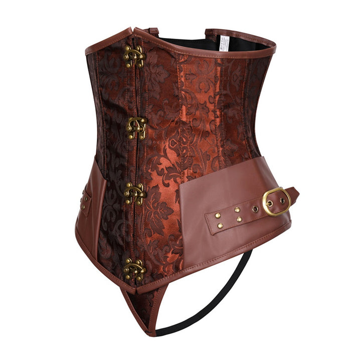 A Maramalive™ Gothic woman wearing a Gothic Retro Women's Corset | Steampunk Bustier with Metal and buckled clasps with the words be you.