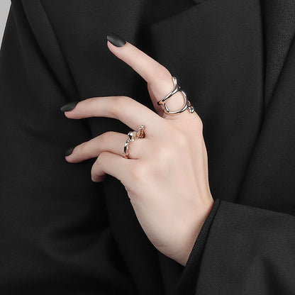 Simple And Versatile Light Luxury Punk Ring Ring