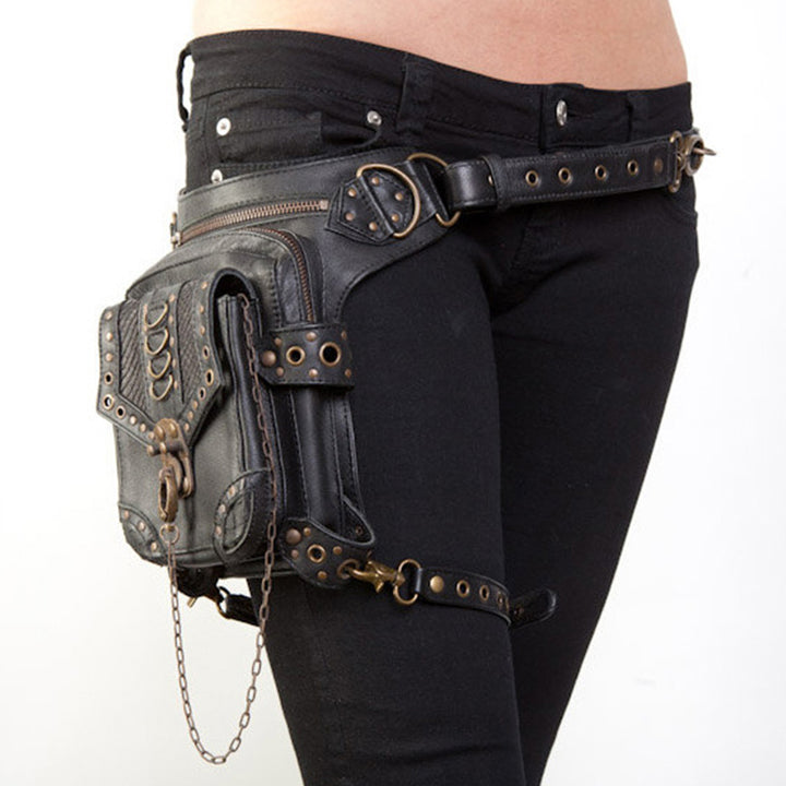 A woman is holding a Maramalive™ Steampunk Industry One Shoulder Messenger Bag For Adventurers.