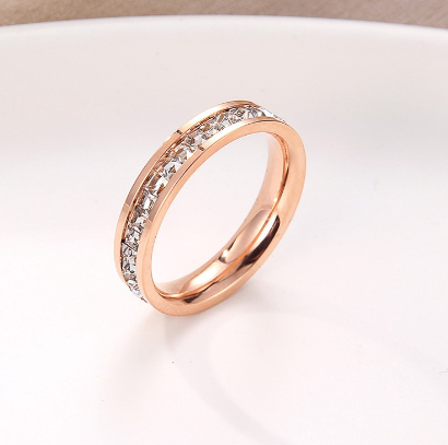 A Behold the Ultimate Statement of Elegance and Style - Titanium steel ring personality plated 18 rose gold So Gorgeous by Maramalive™ with cubic zirconia stones.