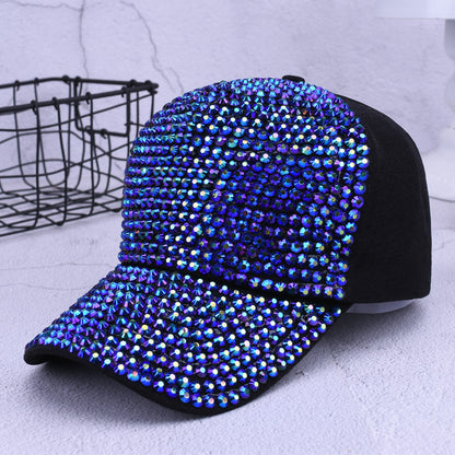 Colorful diamond-studded summer baseball cap