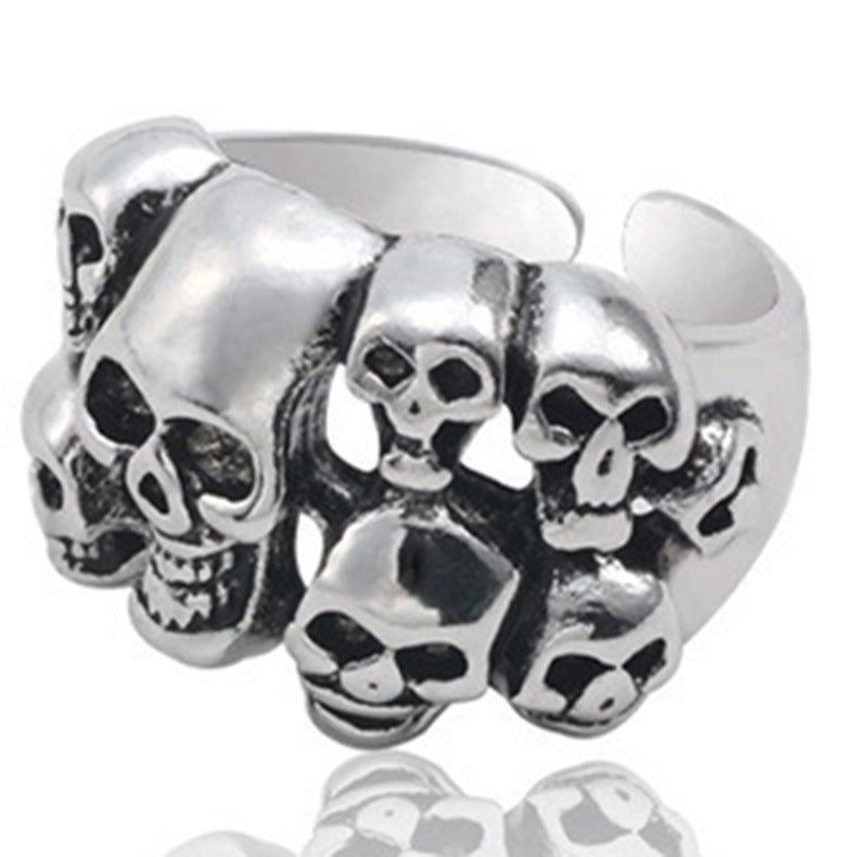 Vintage Punk Style Skull Men's Ring