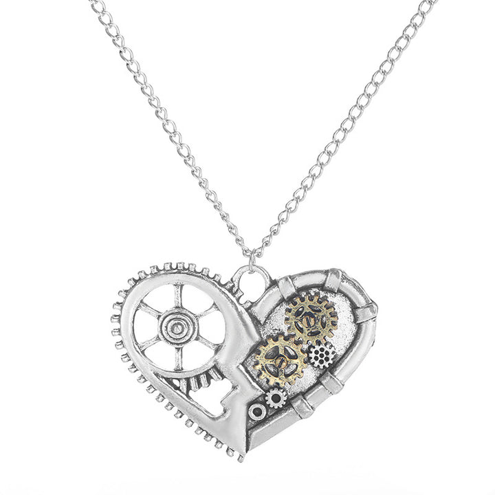 A Maramalive™ Steampunk Heart-shaped Mechanical Gear Necklace.