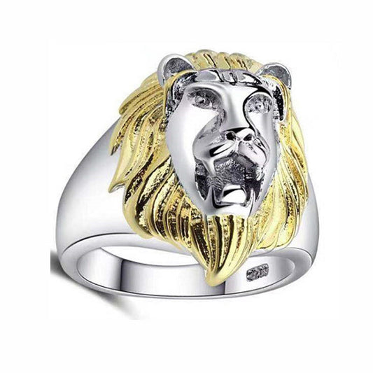 Retro Punk Lion's Head Ring