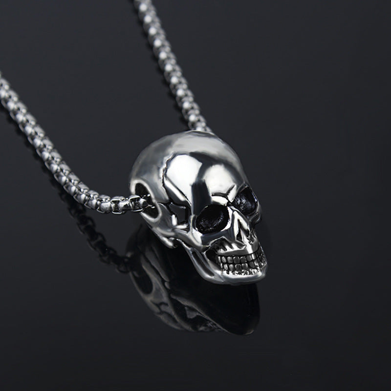 Titanium Steel Skull Men's Necklace Halloween Men's Pendant