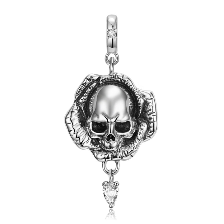A fashionable Skull Flower Pendant Dark Gothic Minority Personality Sterling Silver S925 bracelet diy accessories from Maramalive™.