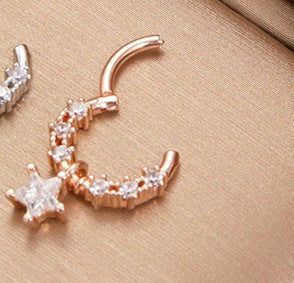 Three Planet Series Five-pointed Star Accessories Titanium Steel Nose Rings by Maramalive™.