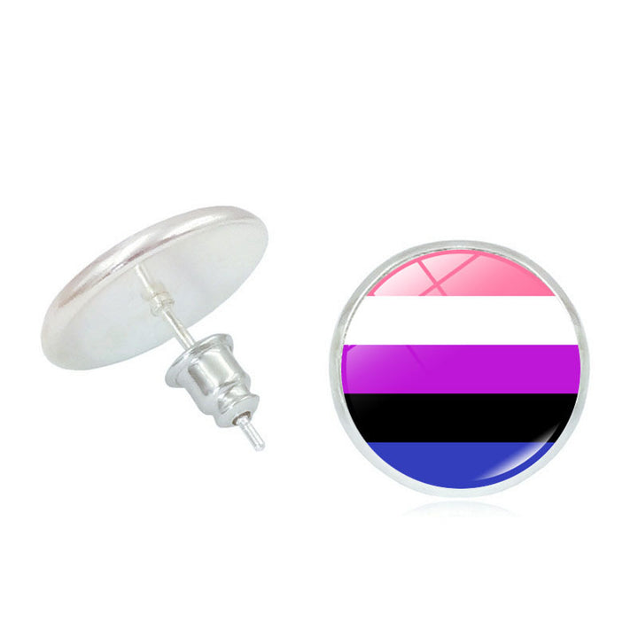 Maramalive™'s Rainbow Color Time Stone stud earrings are the perfect LGBT pride symbol accessory.